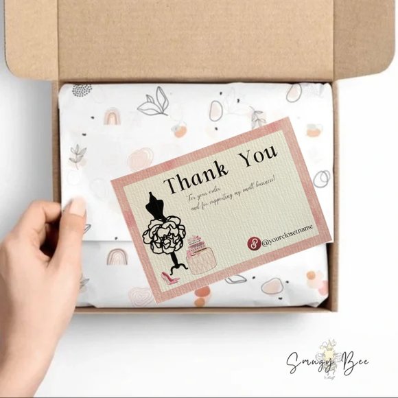 Thank You Elegant Mannequinn Feminine Dress Business Cards - Picture 1 of 11